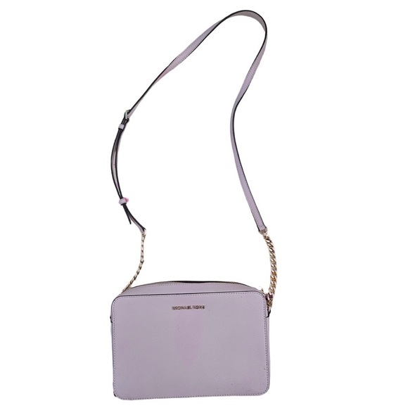 Michael Kors Jet Set Crossbody Bag Pink Saffiano Leather - Picture 1 of 8